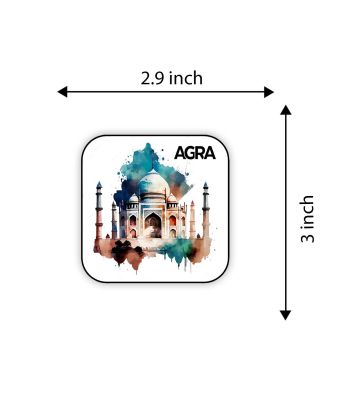 Agra Fridge Magnet Souvenir Gift for Tourist Kitchen Decoration Refrigerator Door Decor Sticker  Magnet for Refrigerator Whiteboard, Kitchen, and Office (Design 2)